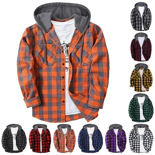 Herren hoodie hemd flanellhemd - herren,