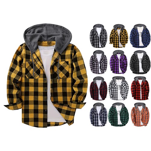 Herren hoodie hemd flanellhemd - hoodie,